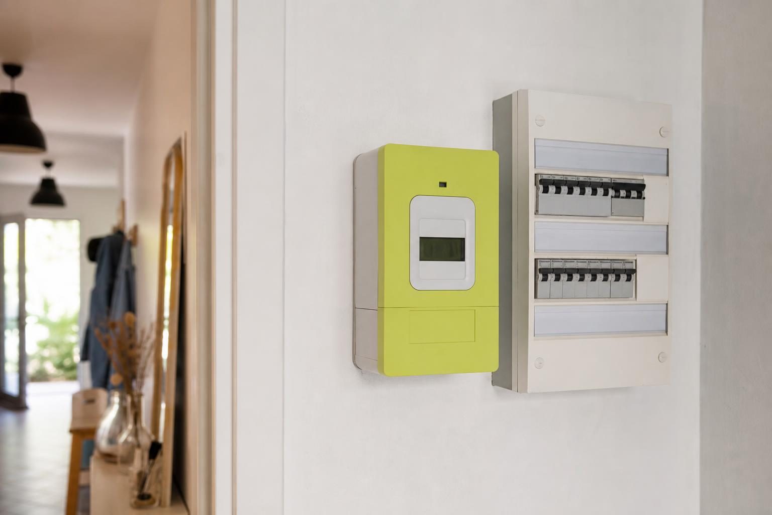 Compteur électrique moderne dans un logement (illustration)