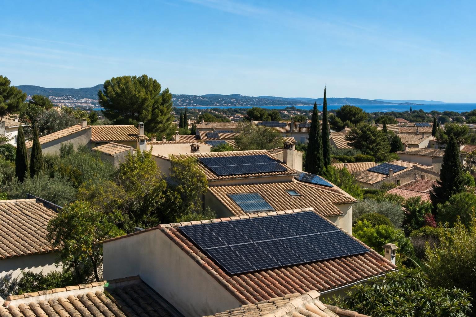 Panneaux solaires sur les toits narbonnais (illustration)