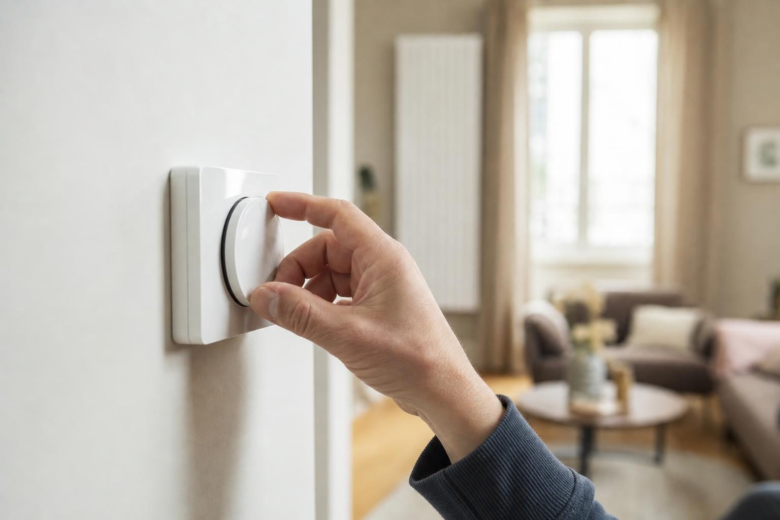 Réglage d'un thermostat d'ambiance (illustration)